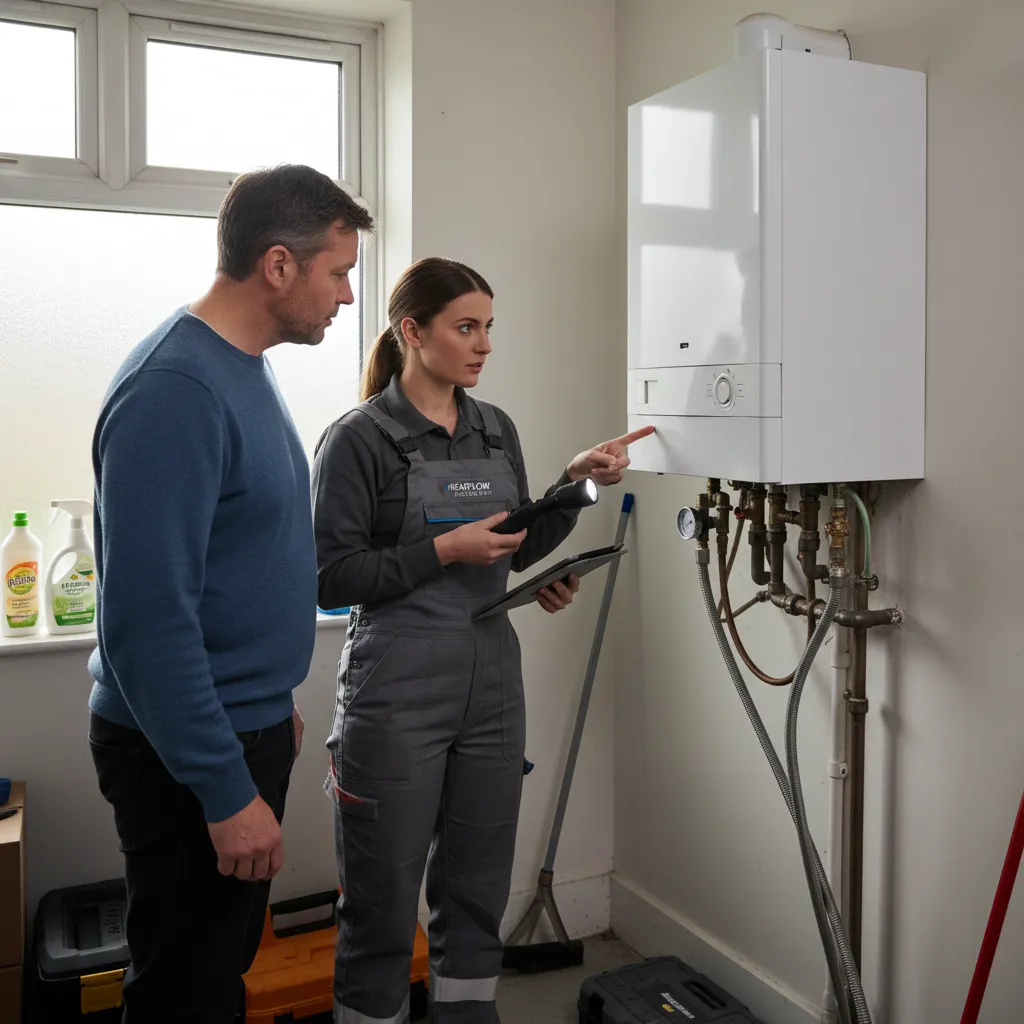 Homeowner talking to Boiler Pro Care engineer