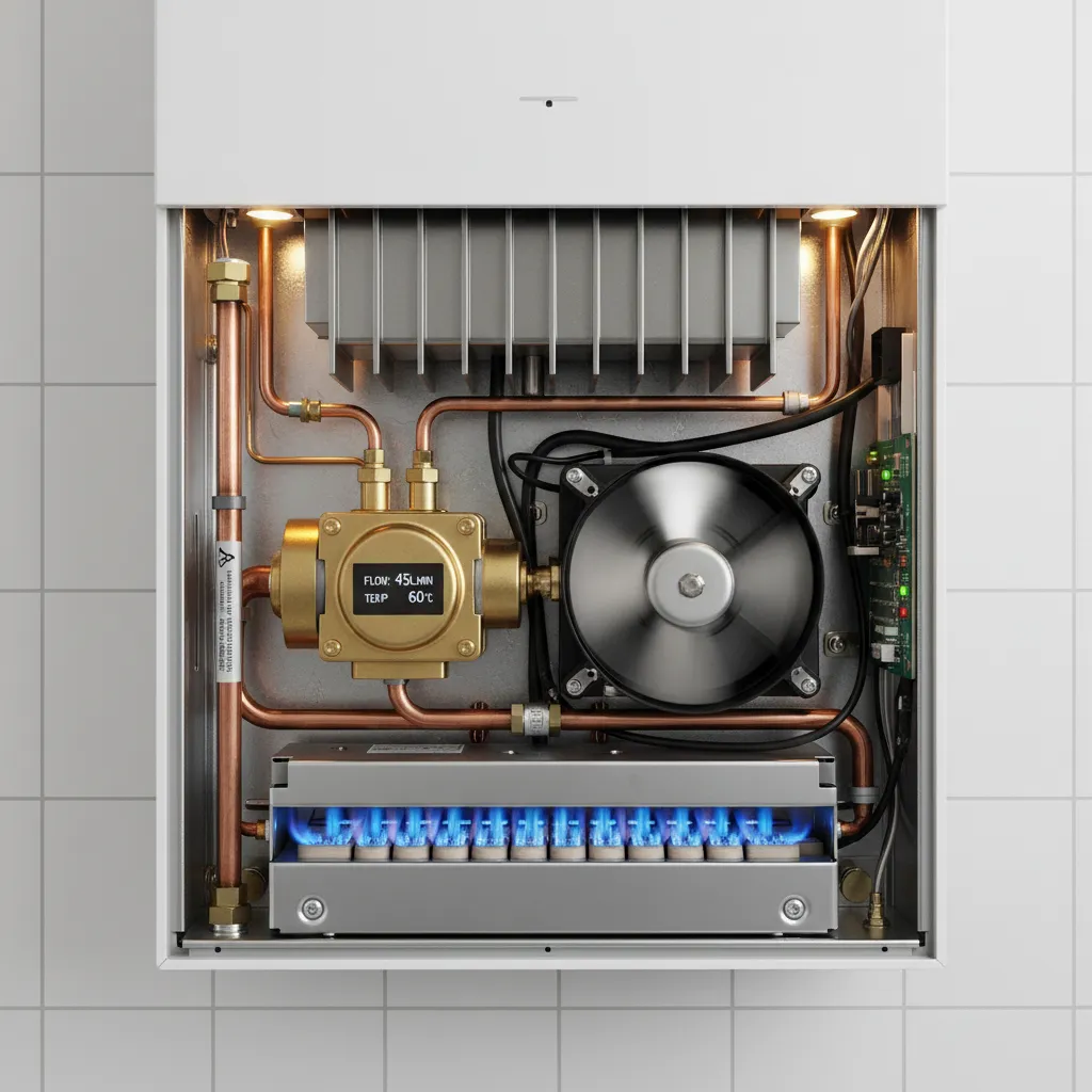 Serviced boiler looking efficient and clean