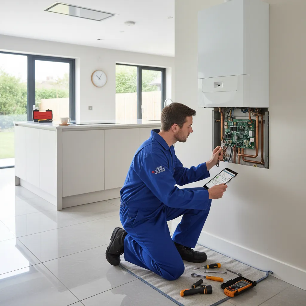 UK Gas Engineer in a modern Panfield home